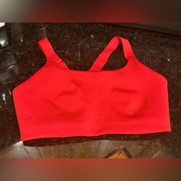 Lululemon Ultralu Square Neck Workout Bra D/DD 8 Red Glow $68 - Picture 2 of 3